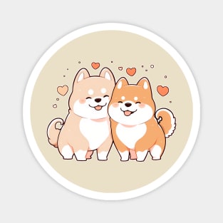 Valentine Dog Couple Magnet